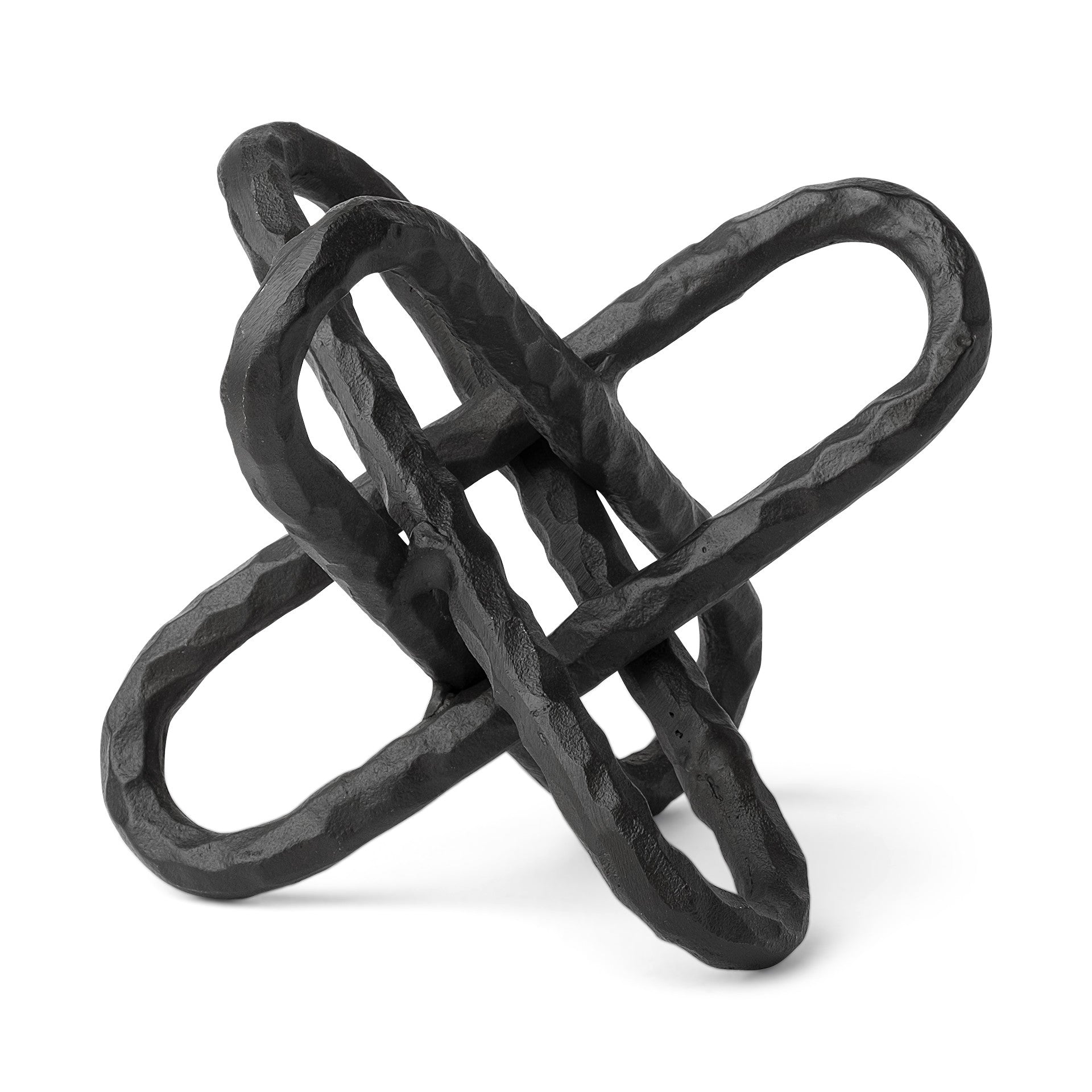 10" Black Metal Chain Link Tabletop Sculpture-Sculptures-DECOROLALA