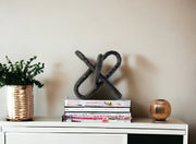 10" Black Metal Chain Link Tabletop Sculpture-Sculptures-DECOROLALA