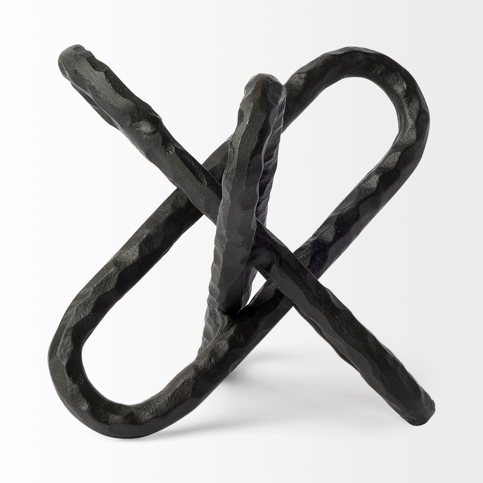 10" Black Metal Chain Link Tabletop Sculpture-Sculptures-DECOROLALA