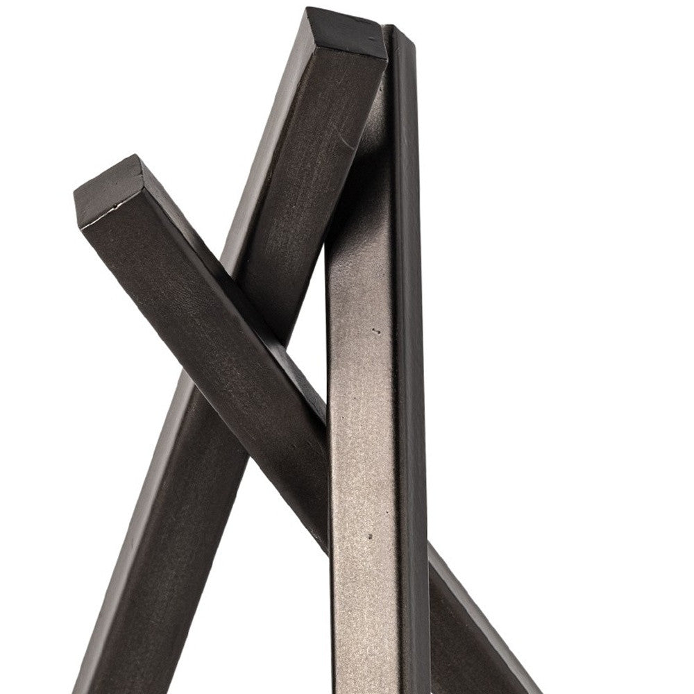 10" Black Metal Abstract Tabletop Sculpture-Sculptures-DECOROLALA