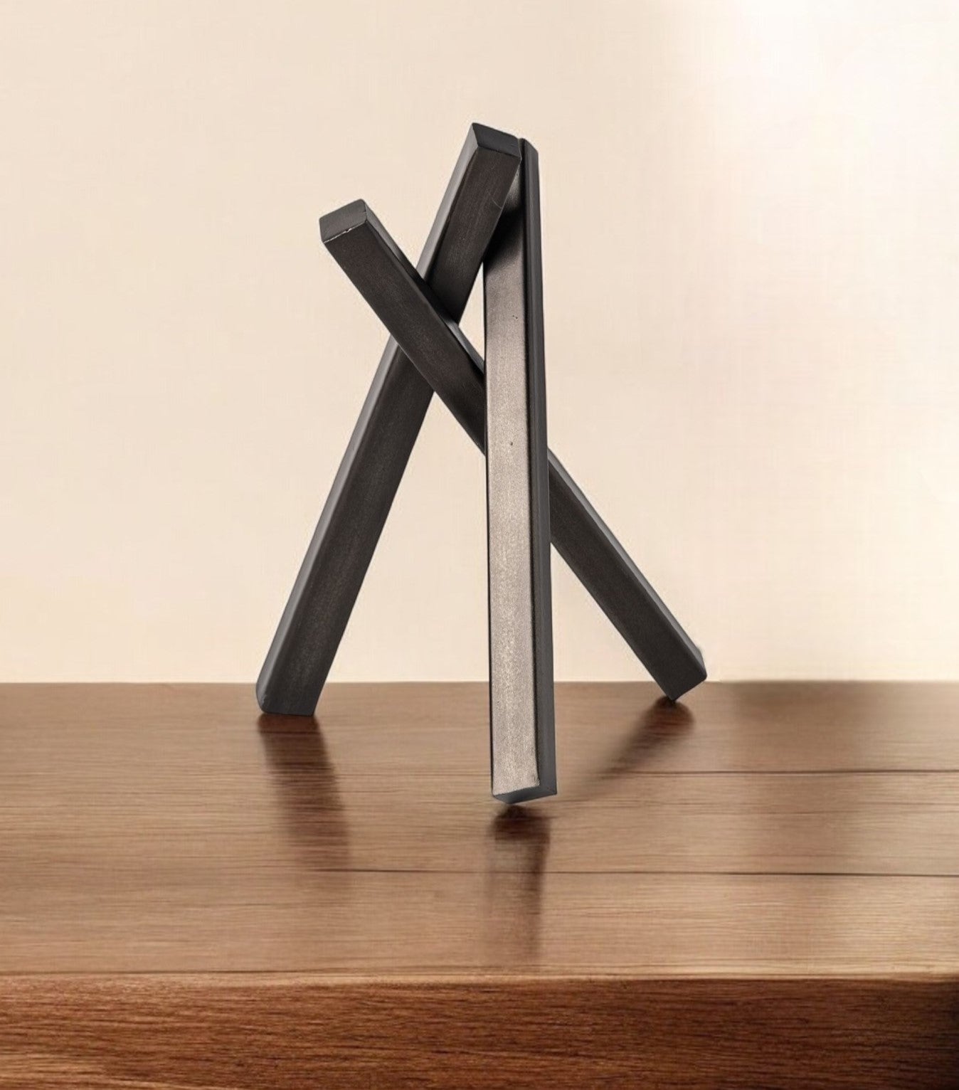 10" Black Metal Abstract Tabletop Sculpture-Sculptures-DECOROLALA
