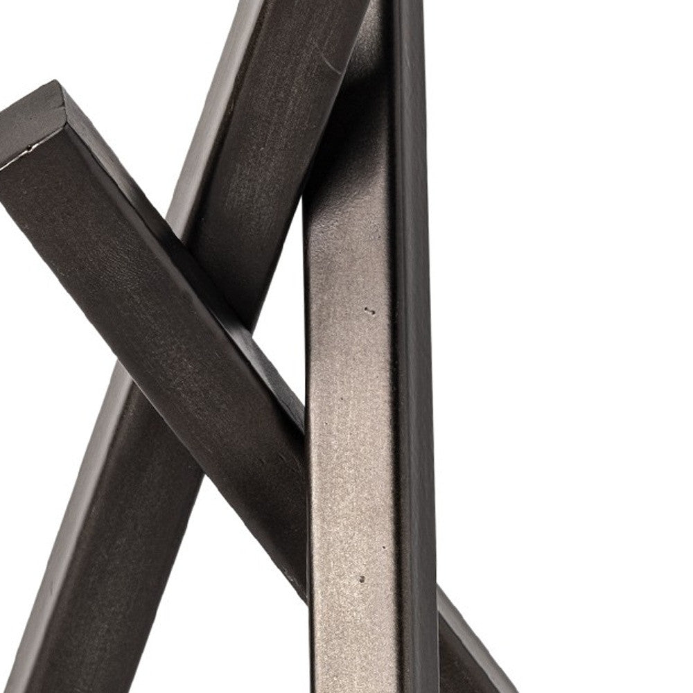 10" Black Metal Abstract Tabletop Sculpture-Sculptures-DECOROLALA