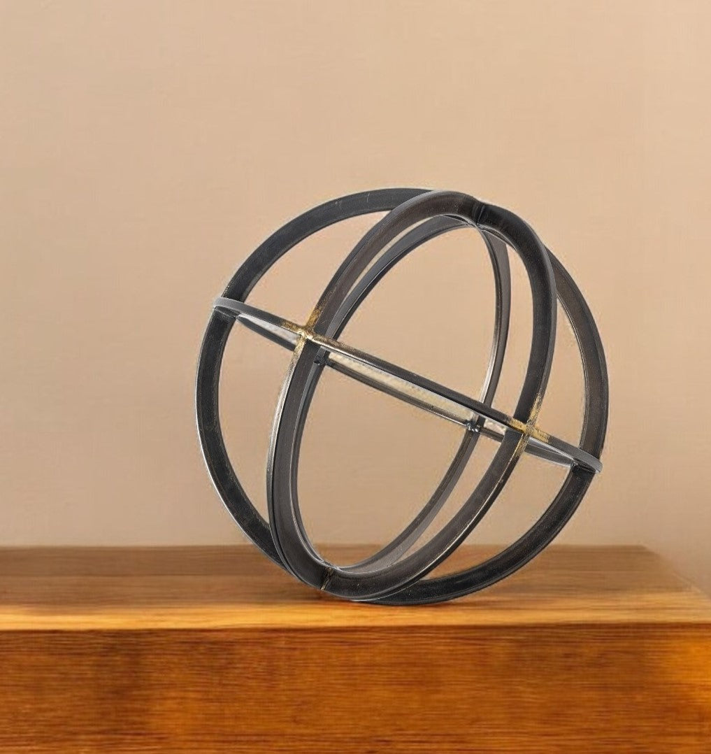 10" Black Metal Tabletop Sculpture-Sculptures-DECOROLALA