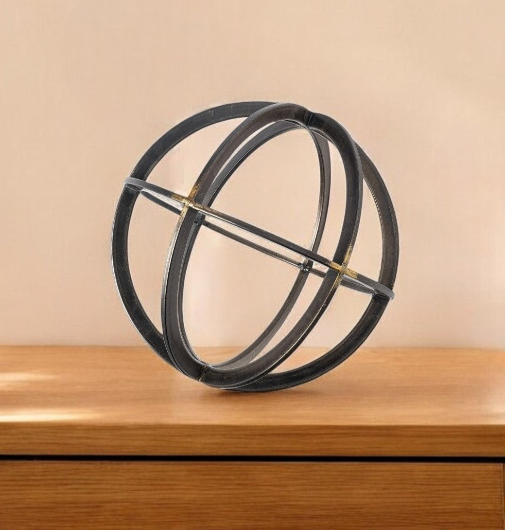 10" Black Metal Tabletop Sculpture-Sculptures-DECOROLALA