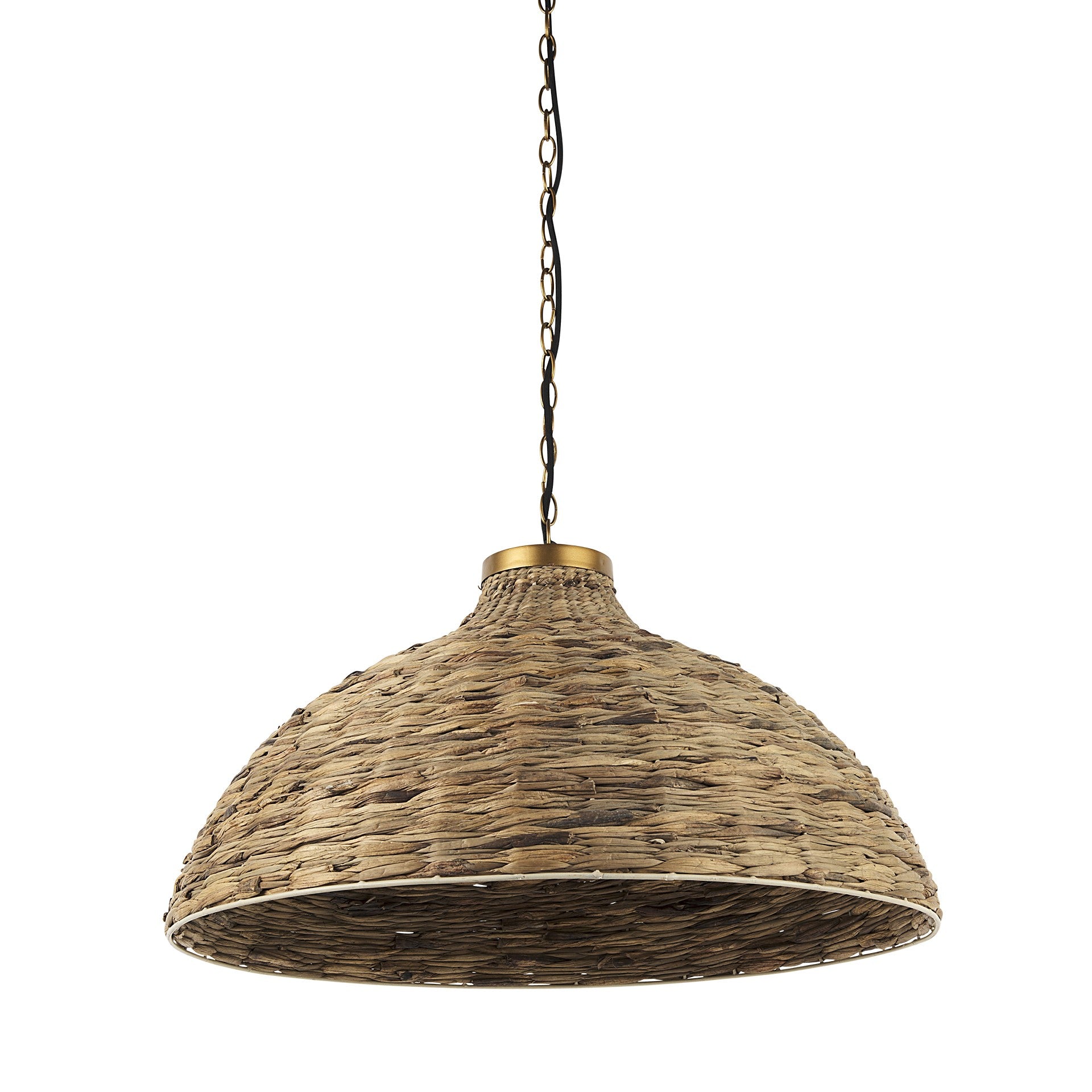 Brown Wicker Domed Hanging Pendant Light-Pendants-Hanging Lights-DECOROLALA