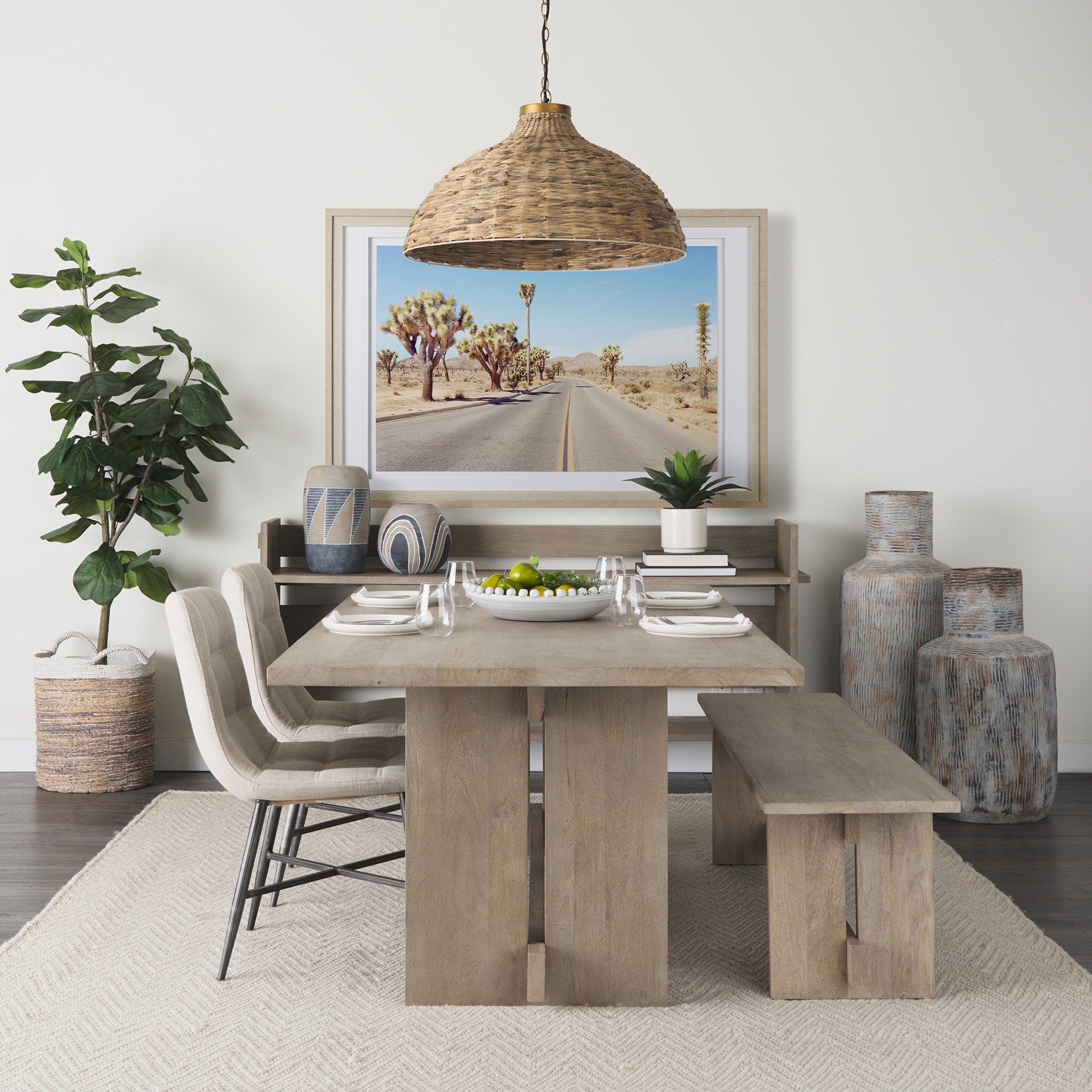 Brown Wicker Domed Hanging Pendant Light-Pendants-Hanging Lights-DECOROLALA