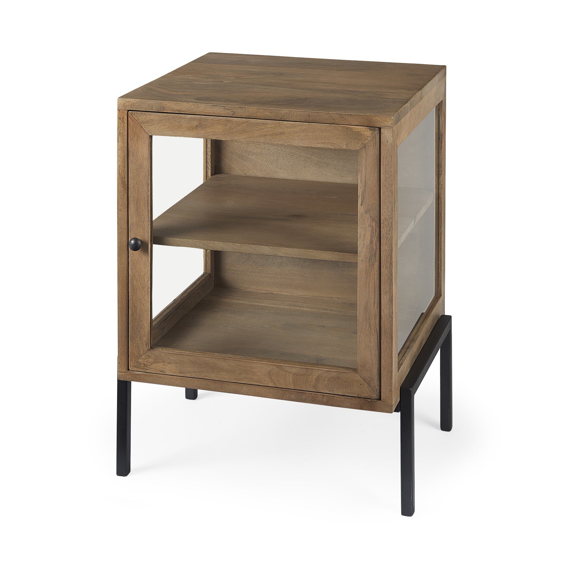 26" Brown Solid Wood Square End Table-1