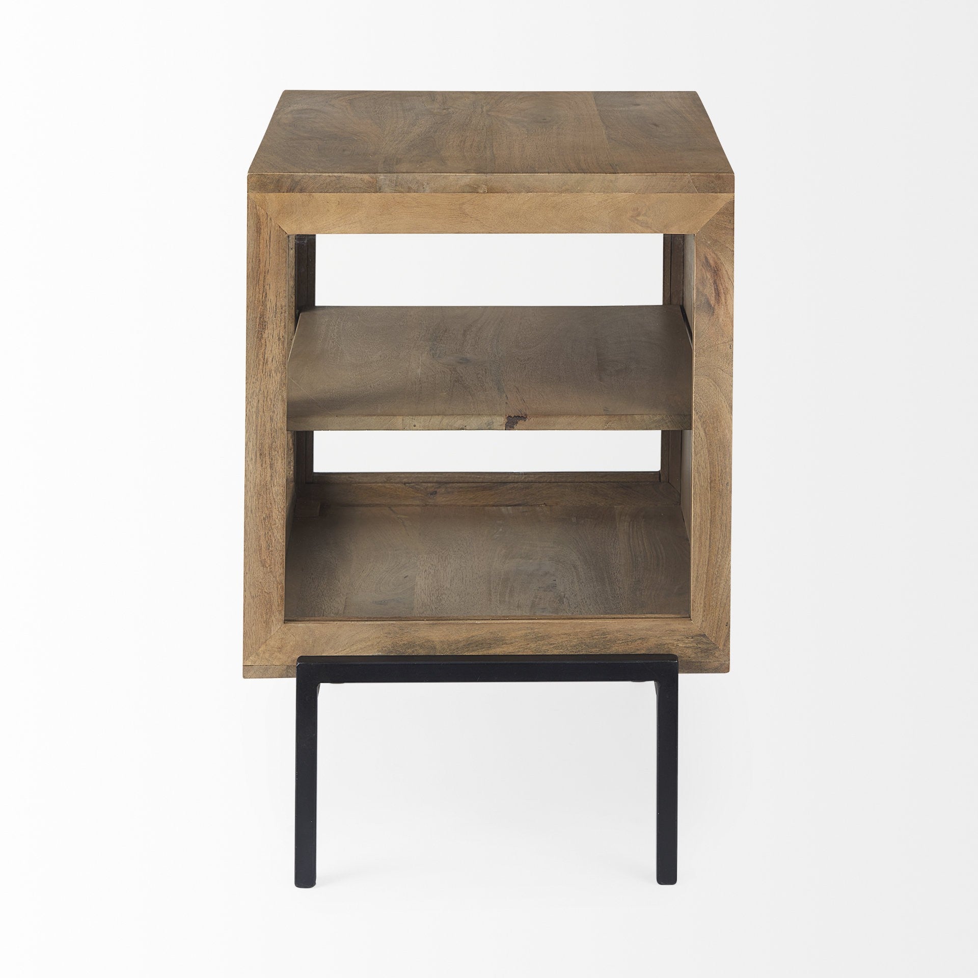 26" Brown Solid Wood Square End Table-3