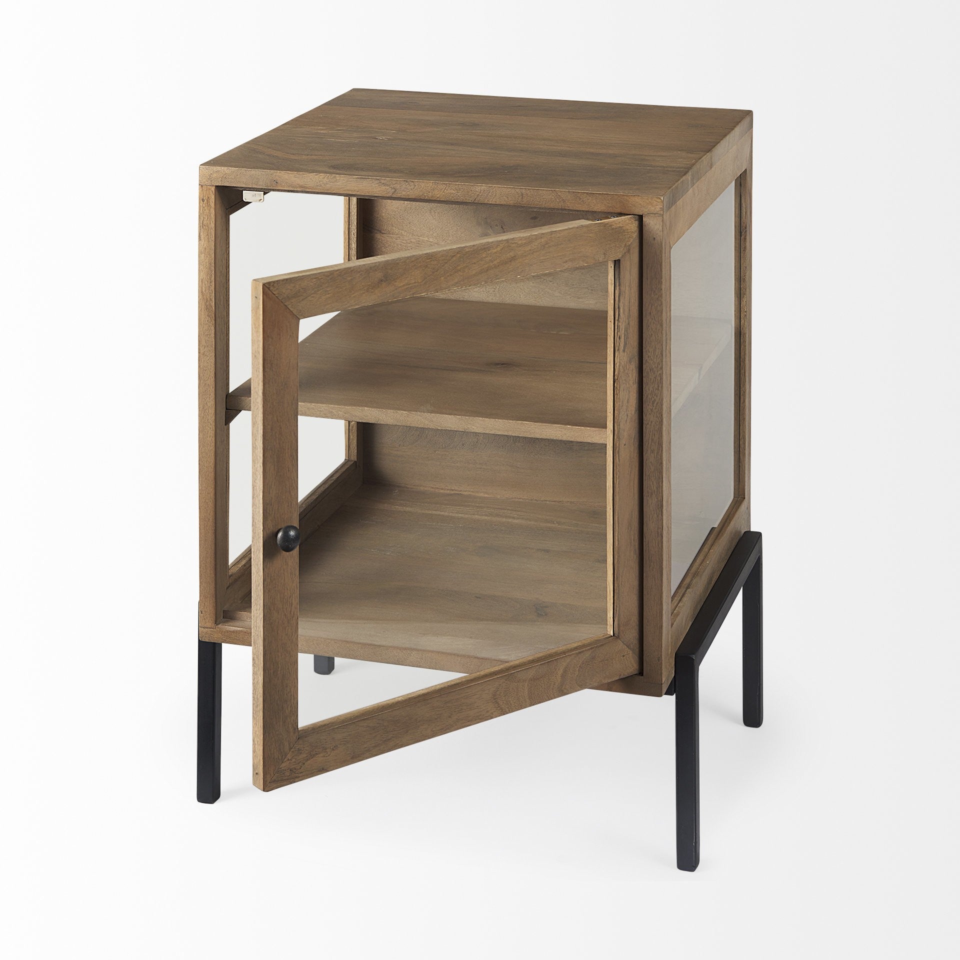 26" Brown Solid Wood Square End Table-4