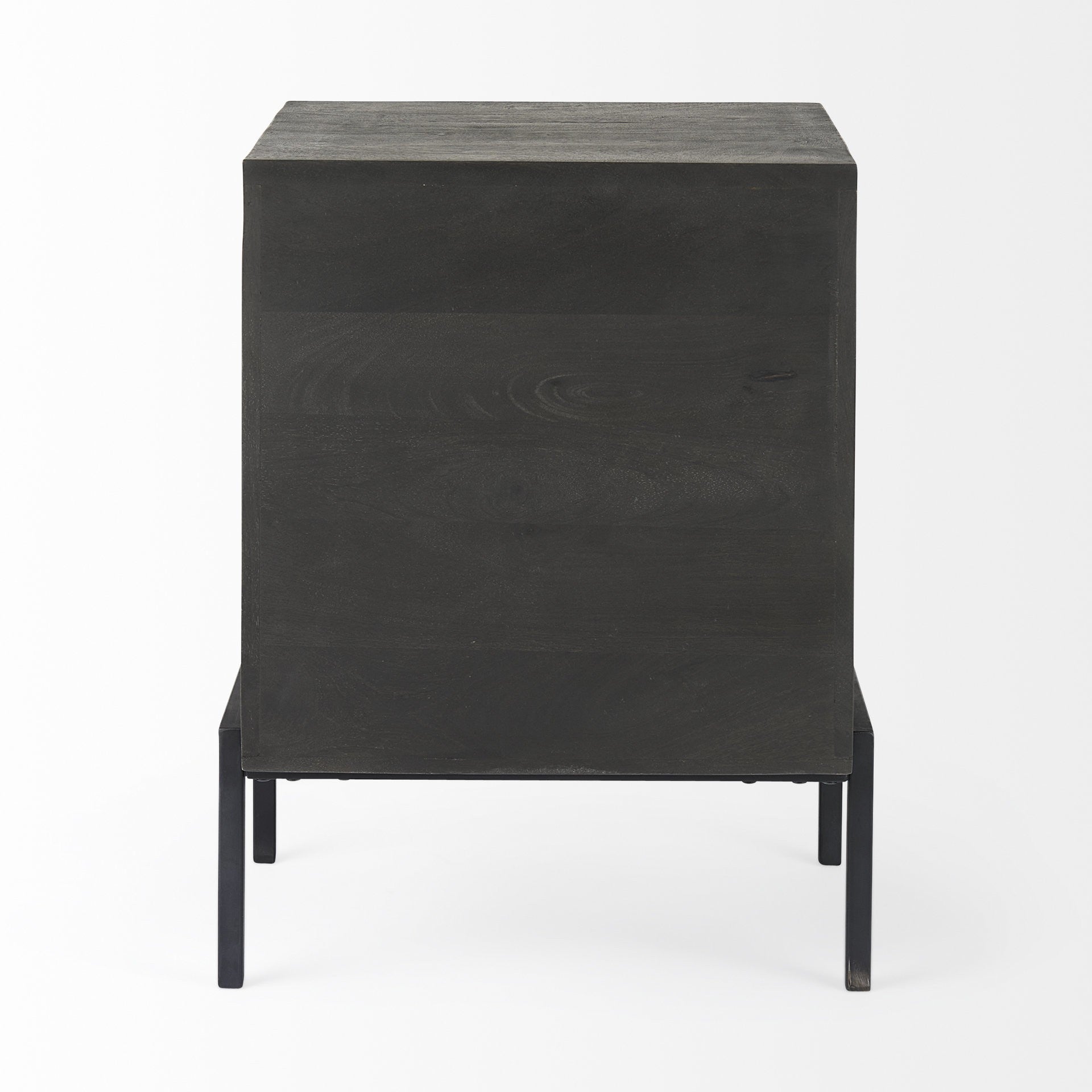 26" Black And Brown Solid Wood Square End Table-End-Side Tables-DECOROLALA