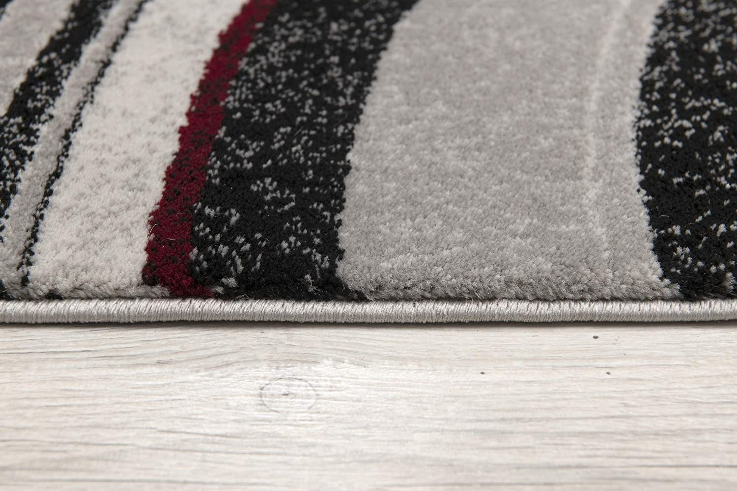 15' Gray Abstract Power Loom Runner Rug-4