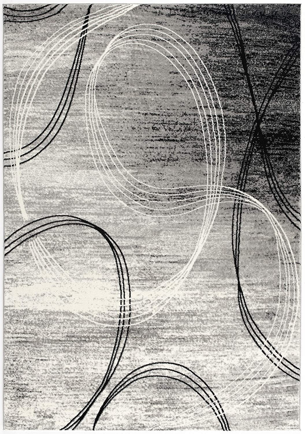 20' Gray Abstract Dhurrie Runner Rug-1
