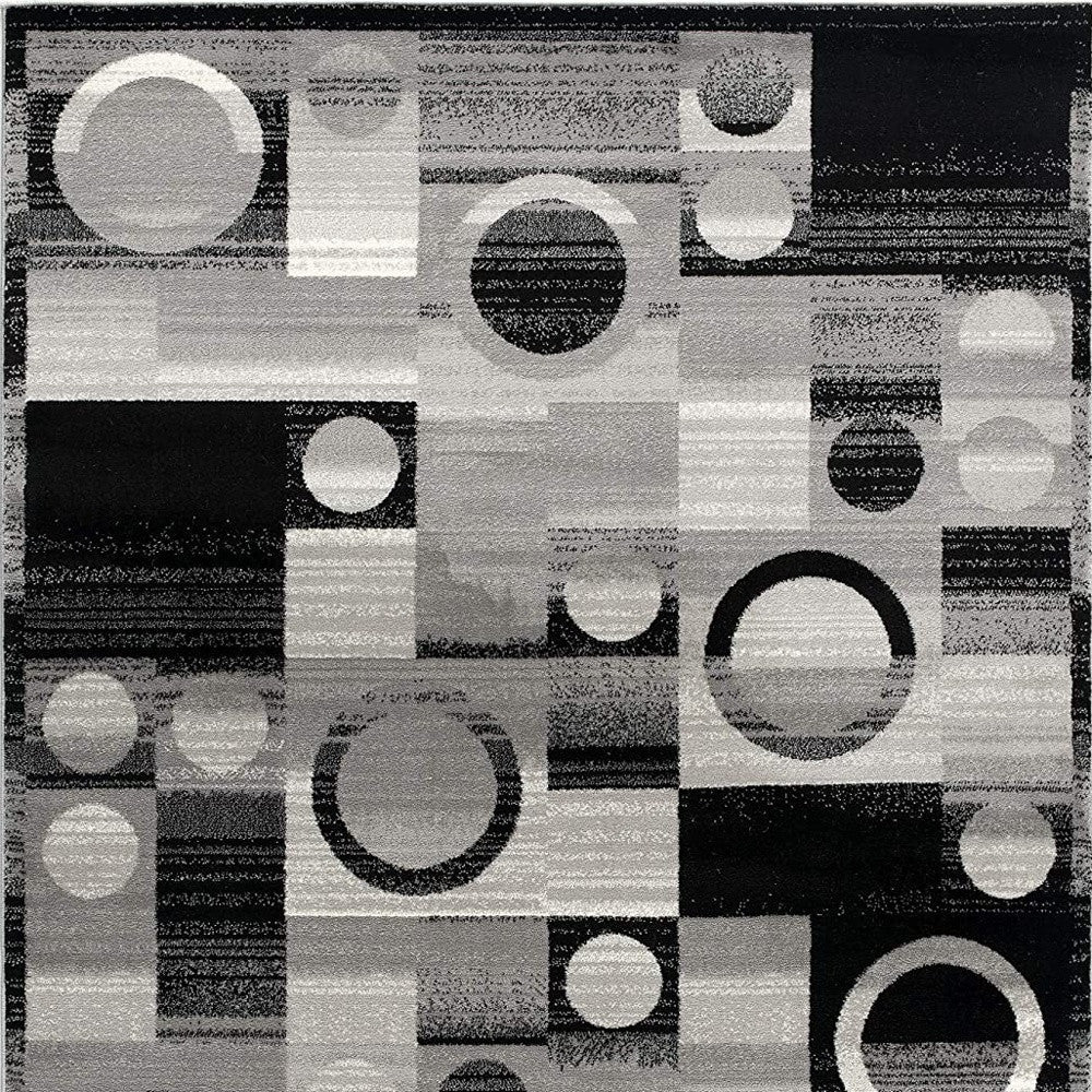 20' Gray Abstract Dhurrie Runner Rug-4
