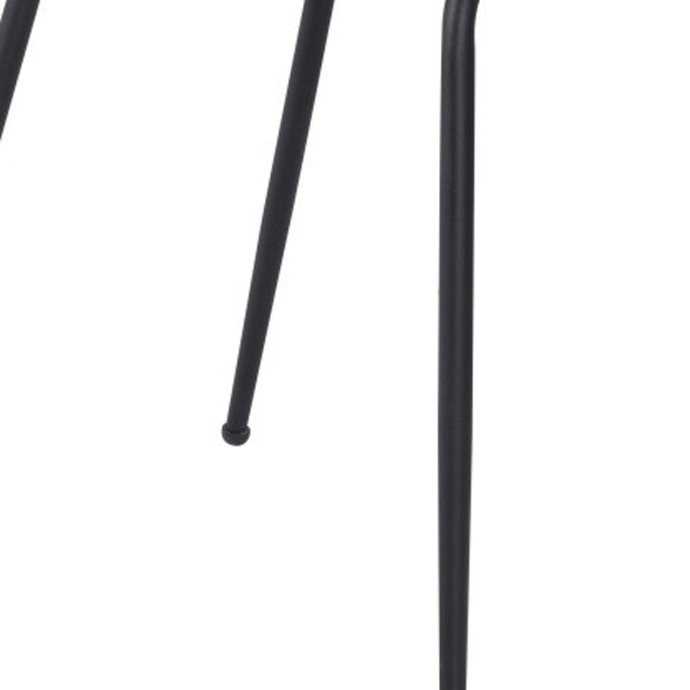 Set of Two White And Black Upholstered Faux Leather Dining Side Chairs-6