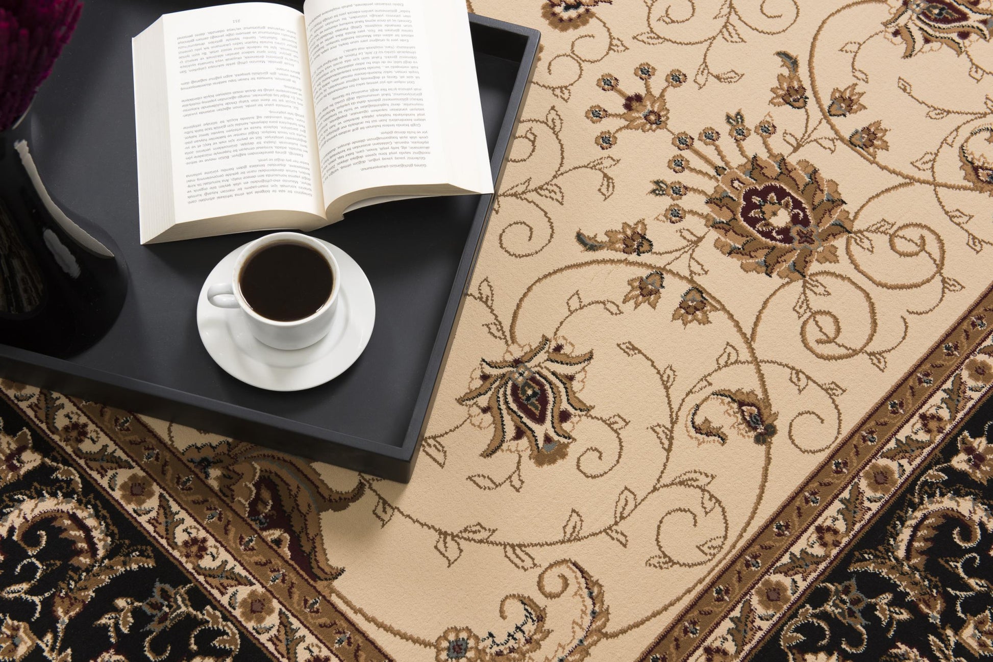 20' Black And Ivory Oriental Runner Rug-6