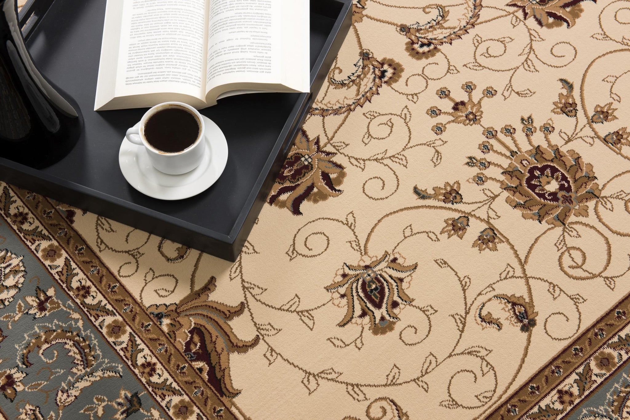 10' Blue And Ivory Oriental Runner Rug-7