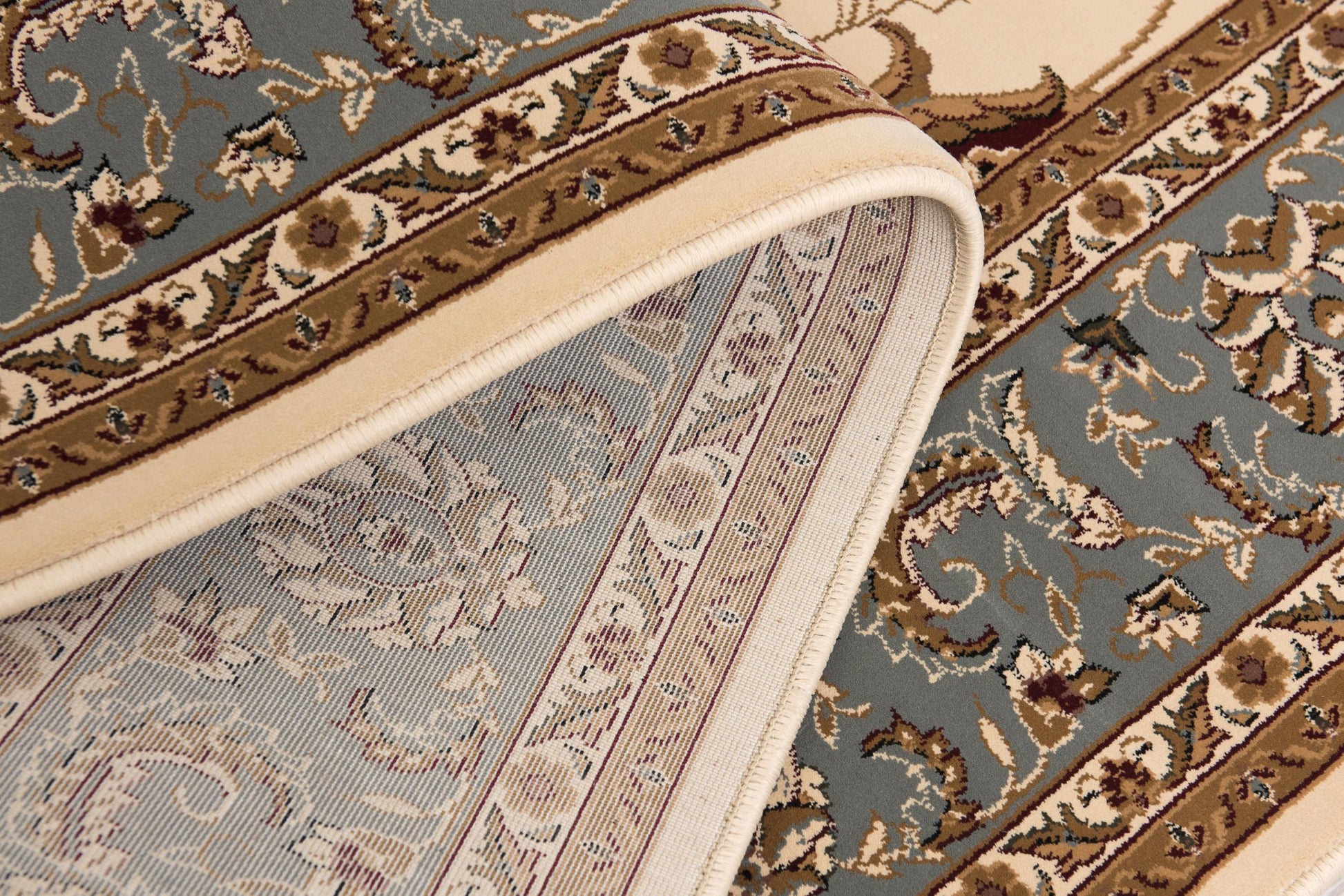 10' Blue And Ivory Oriental Runner Rug-5