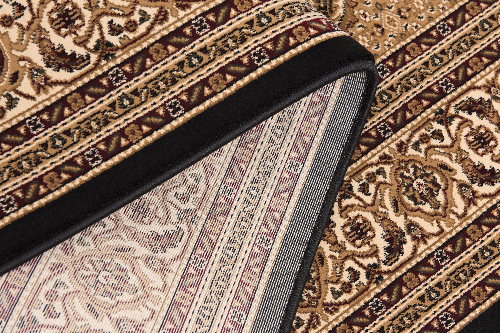 10' Beige And Black Medallion Runner Rug-6
