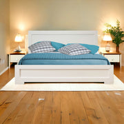 White Solid and Manufactured Wood Full Bed Frame-1