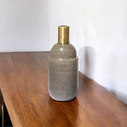 12" Brown Abstract Cylinder Crystal Glass Table Vase-Vases-DECOROLALA