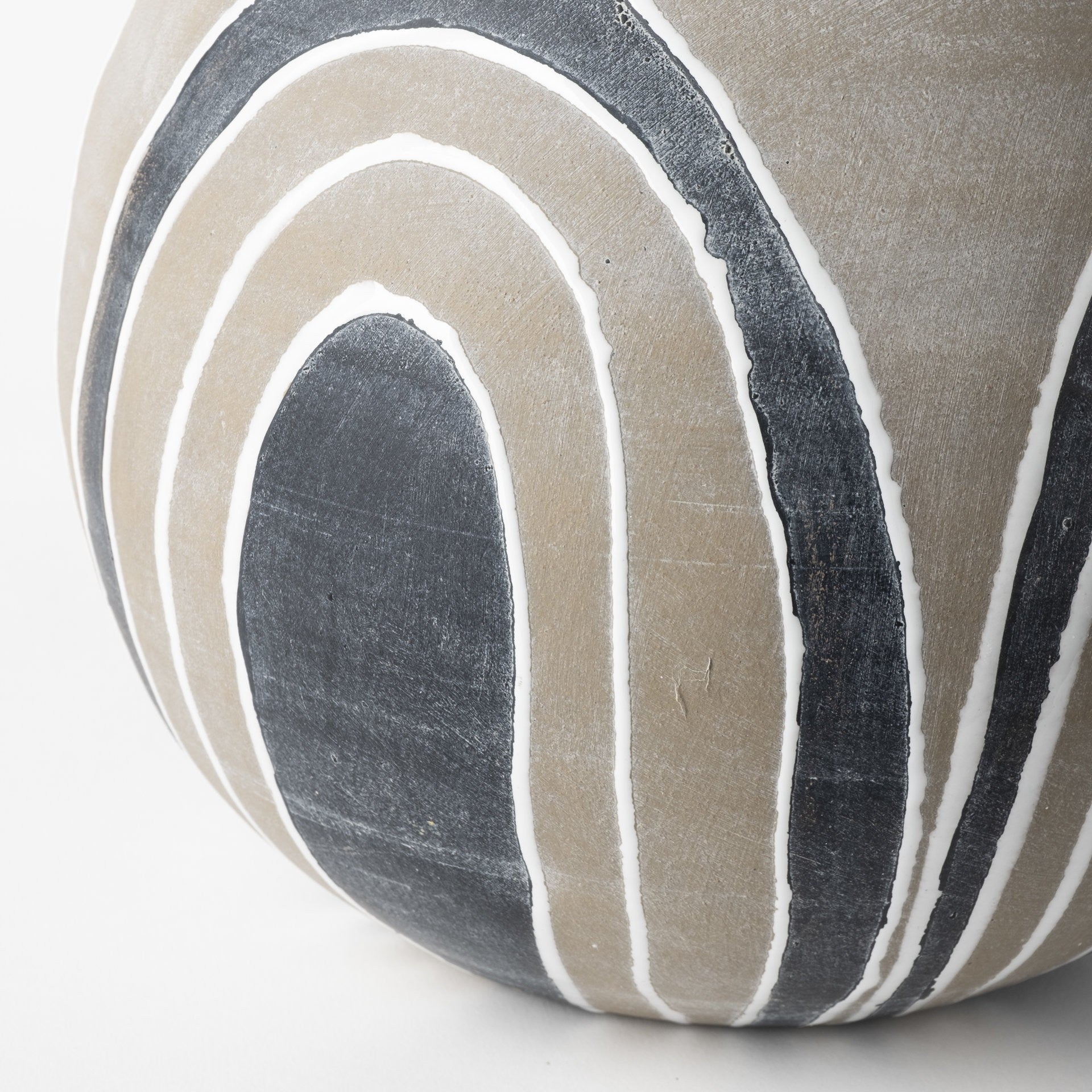 10" Brown And White Abstract Cylinder Ceramic Table Vase-Vases-DECOROLALA