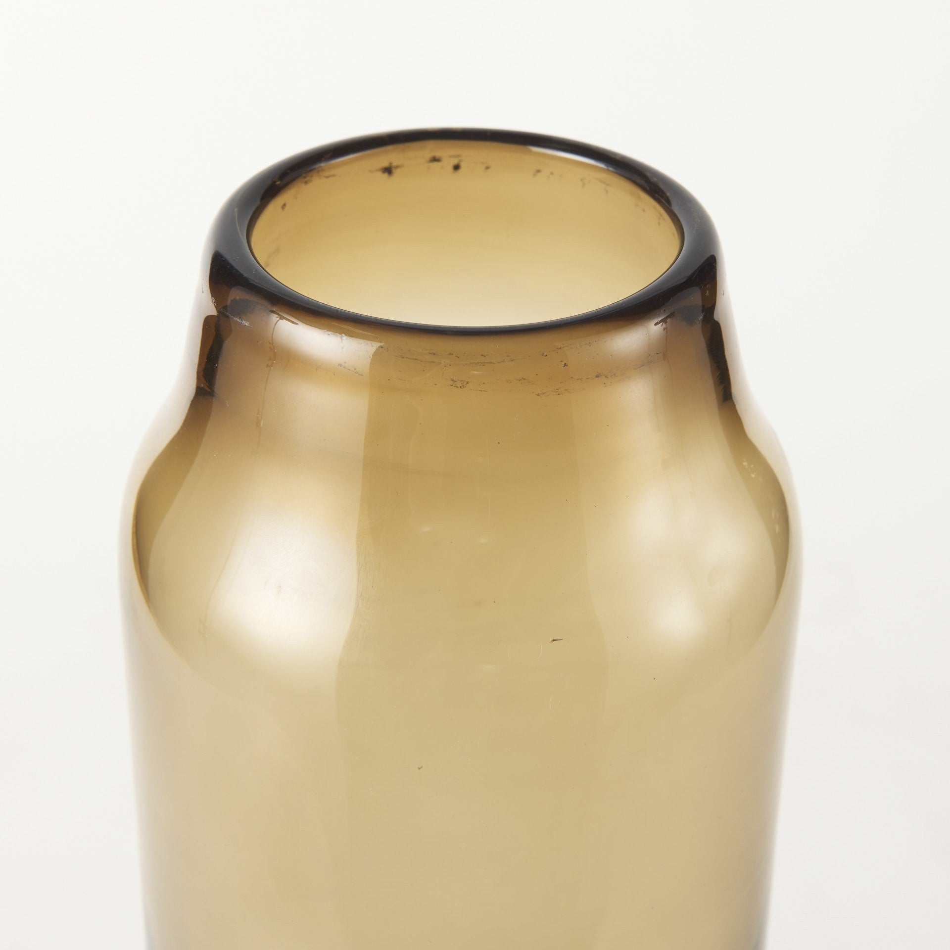 16" Golden Brown Abstract Cylinder Crystal Glass Table Vase-Vases-DECOROLALA