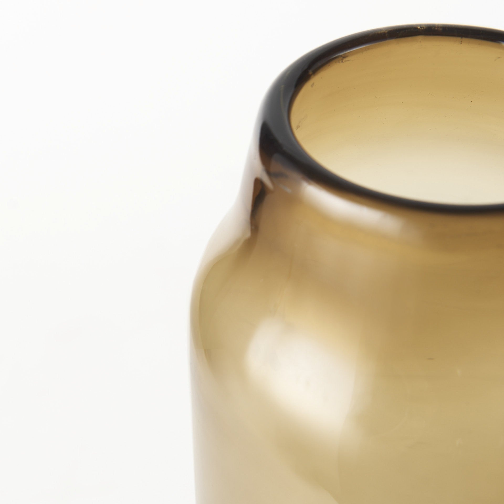 16" Golden Brown Abstract Cylinder Crystal Glass Table Vase-Vases-DECOROLALA