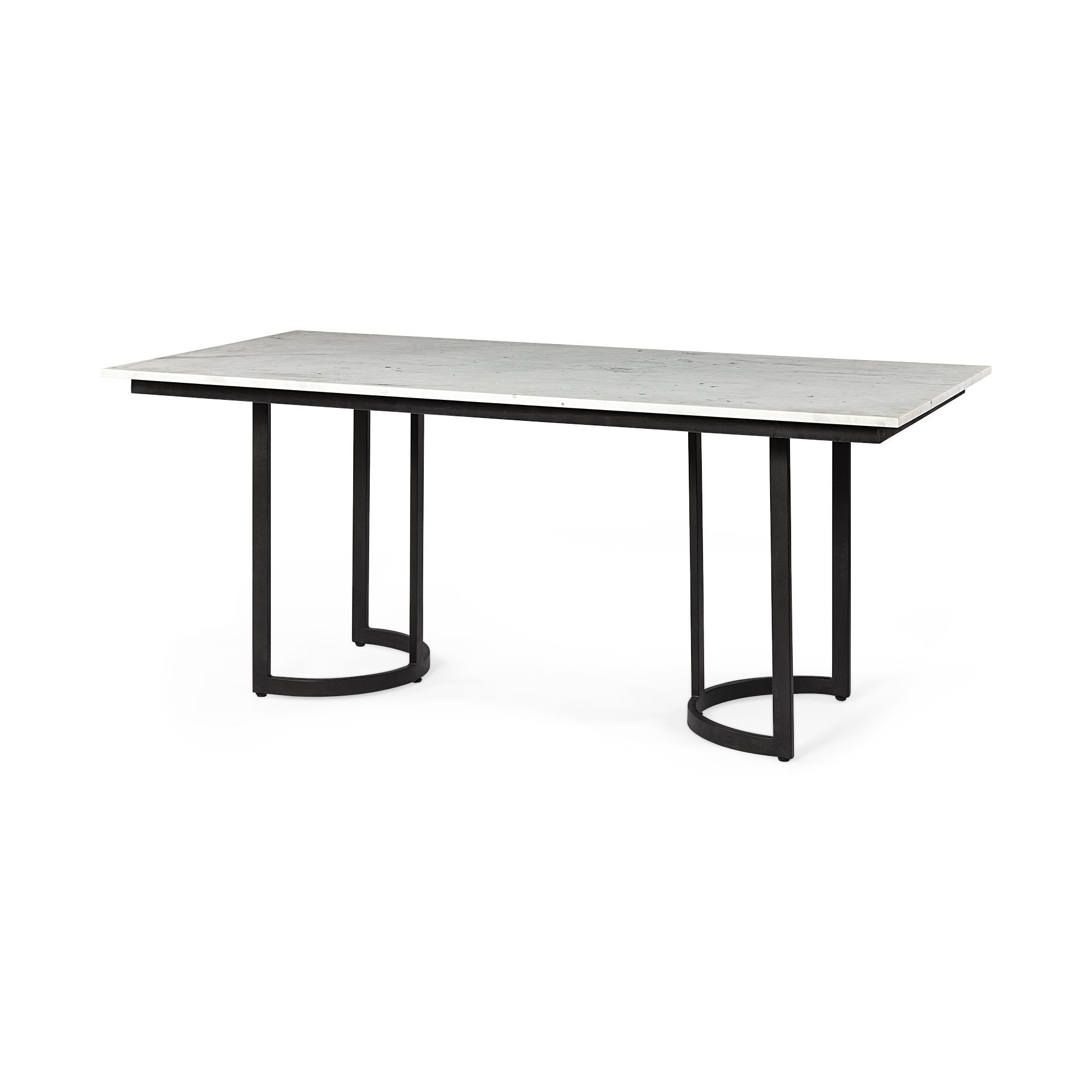 71" White And Black Dining Table-Dining Tables-DECOROLALA