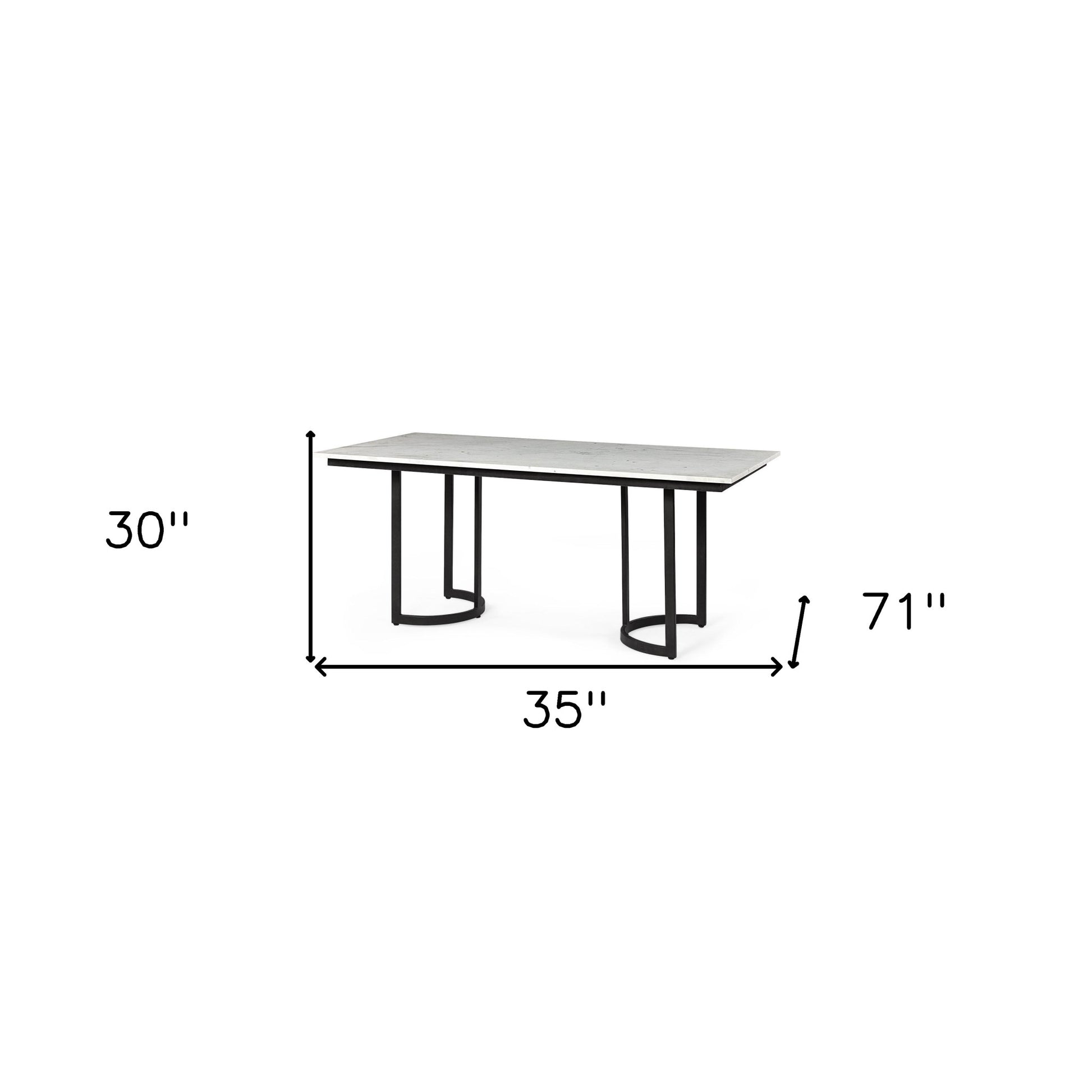 71" White And Black Dining Table-Dining Tables-DECOROLALA