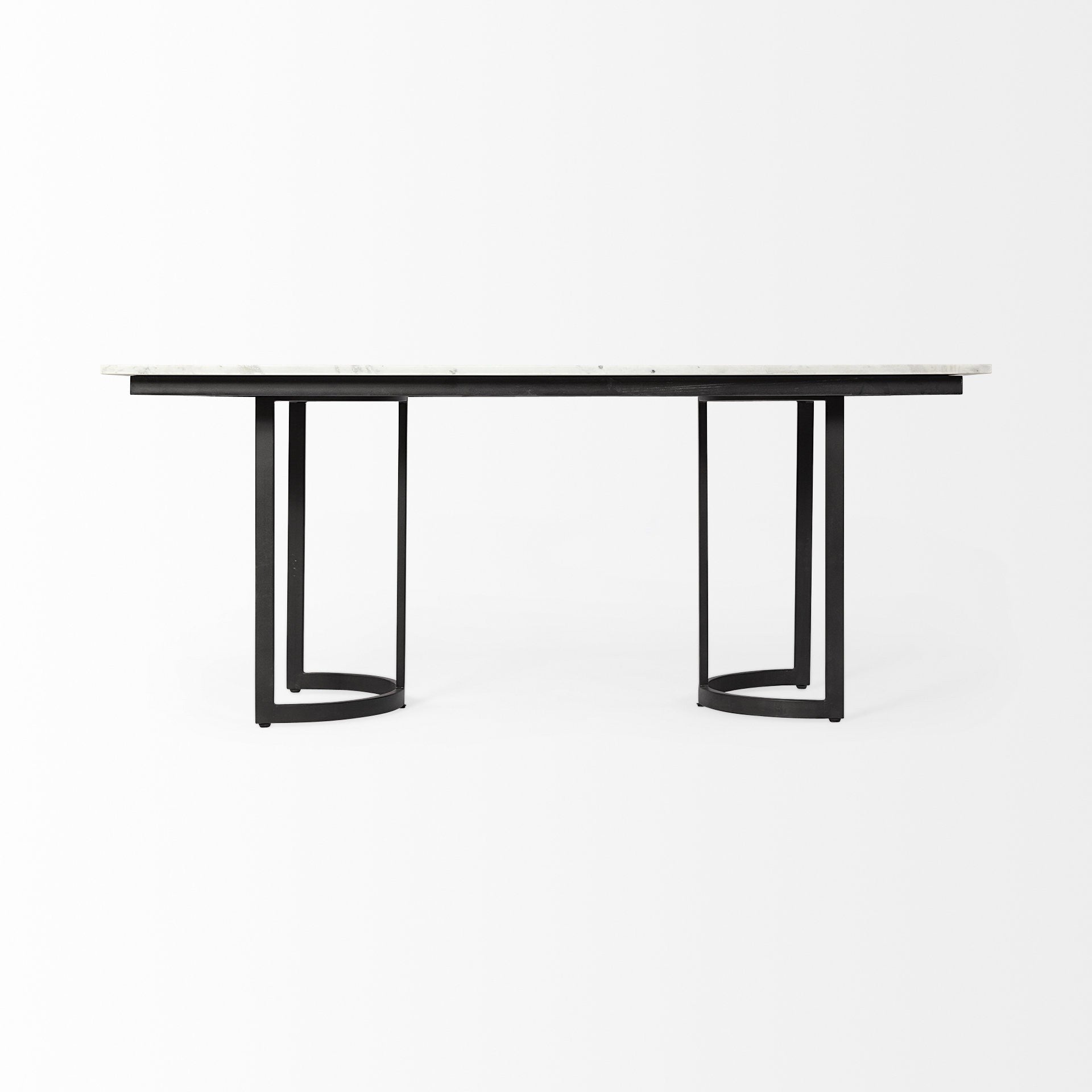 71" White And Black Dining Table-Dining Tables-DECOROLALA