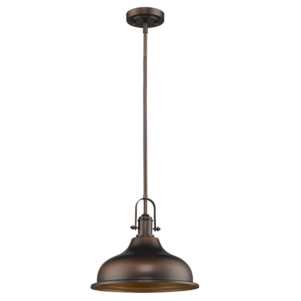 Antique Bronze Hanging Light with Dome Shade-Chandeliers-DECOROLALA