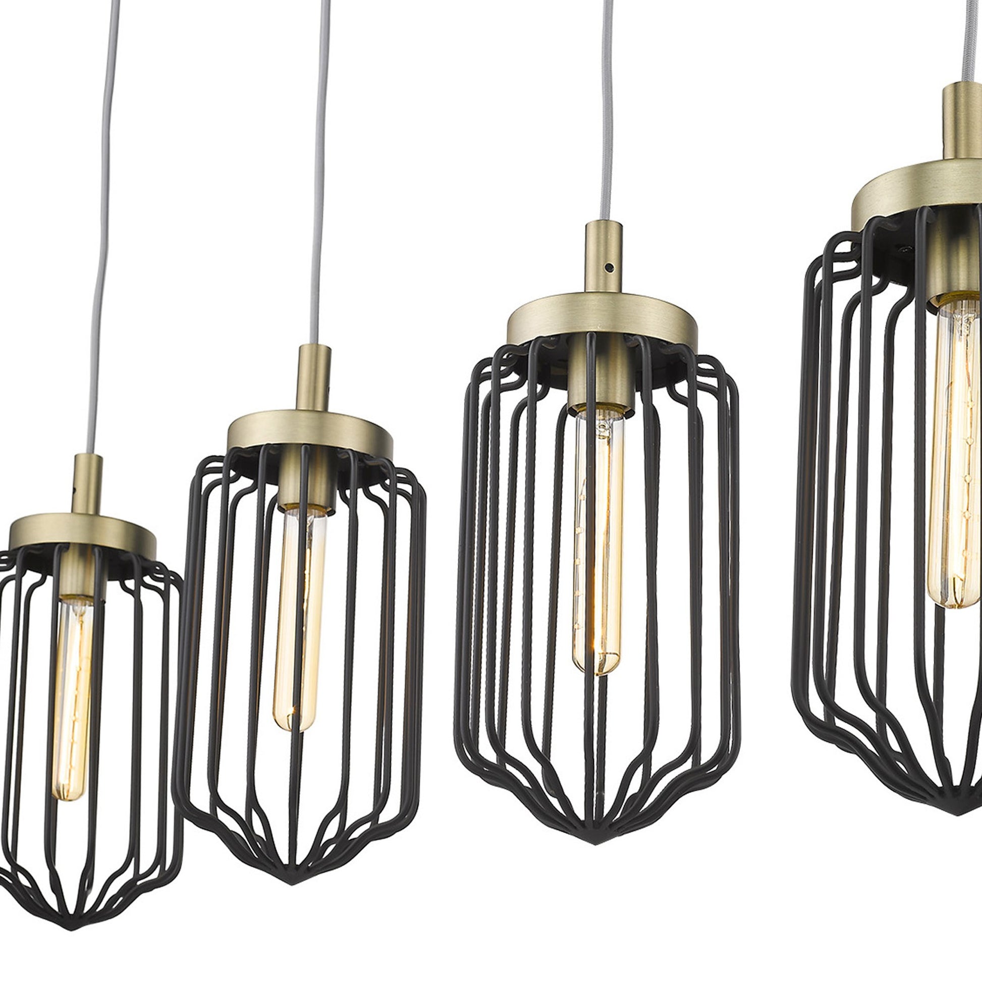 Reece 4-Light Aged Brass Island Pendant-Pendants-Hanging Lights-DECOROLALA