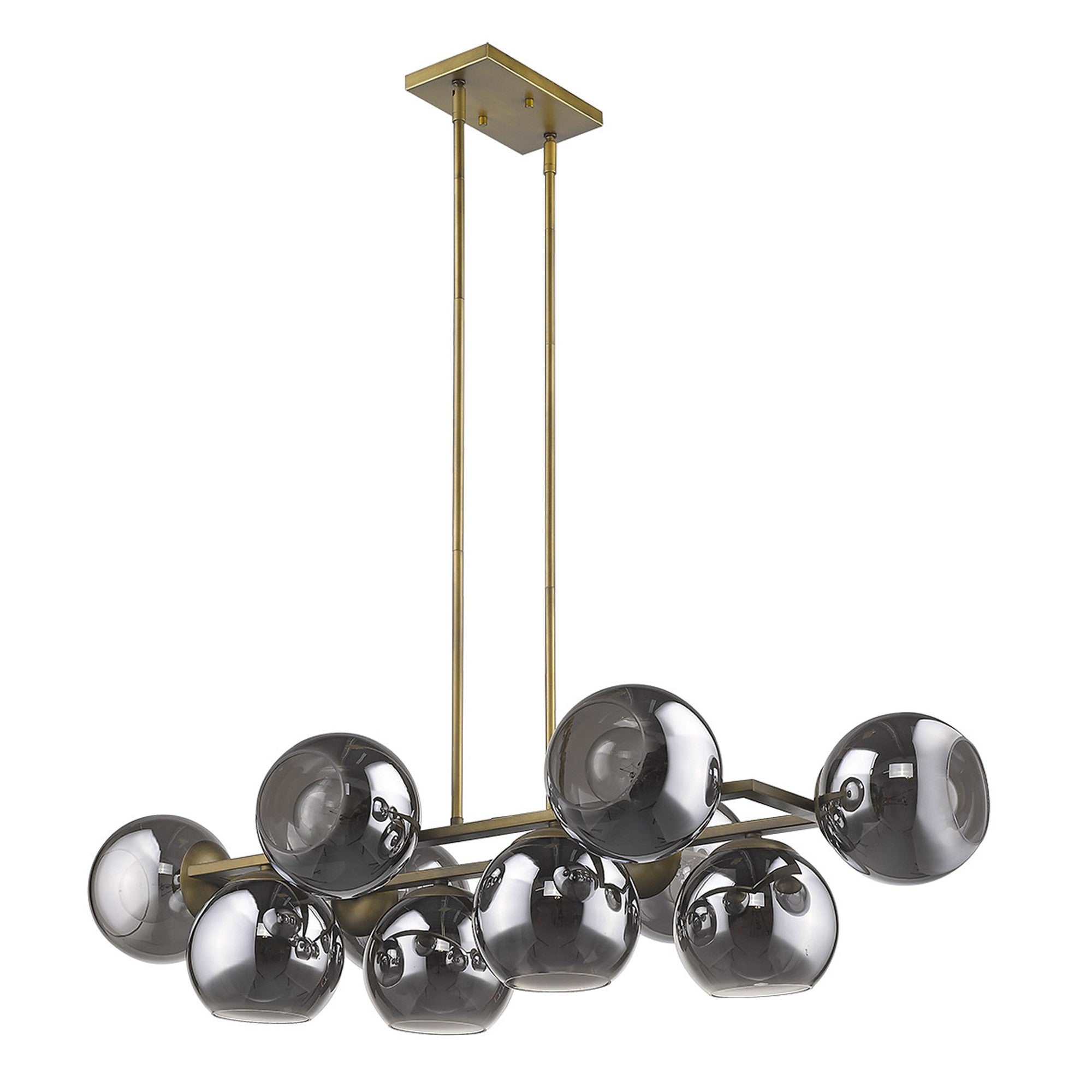 Lunette 10-Light Aged Brass Island Pendant-Pendants-Hanging Lights-DECOROLALA