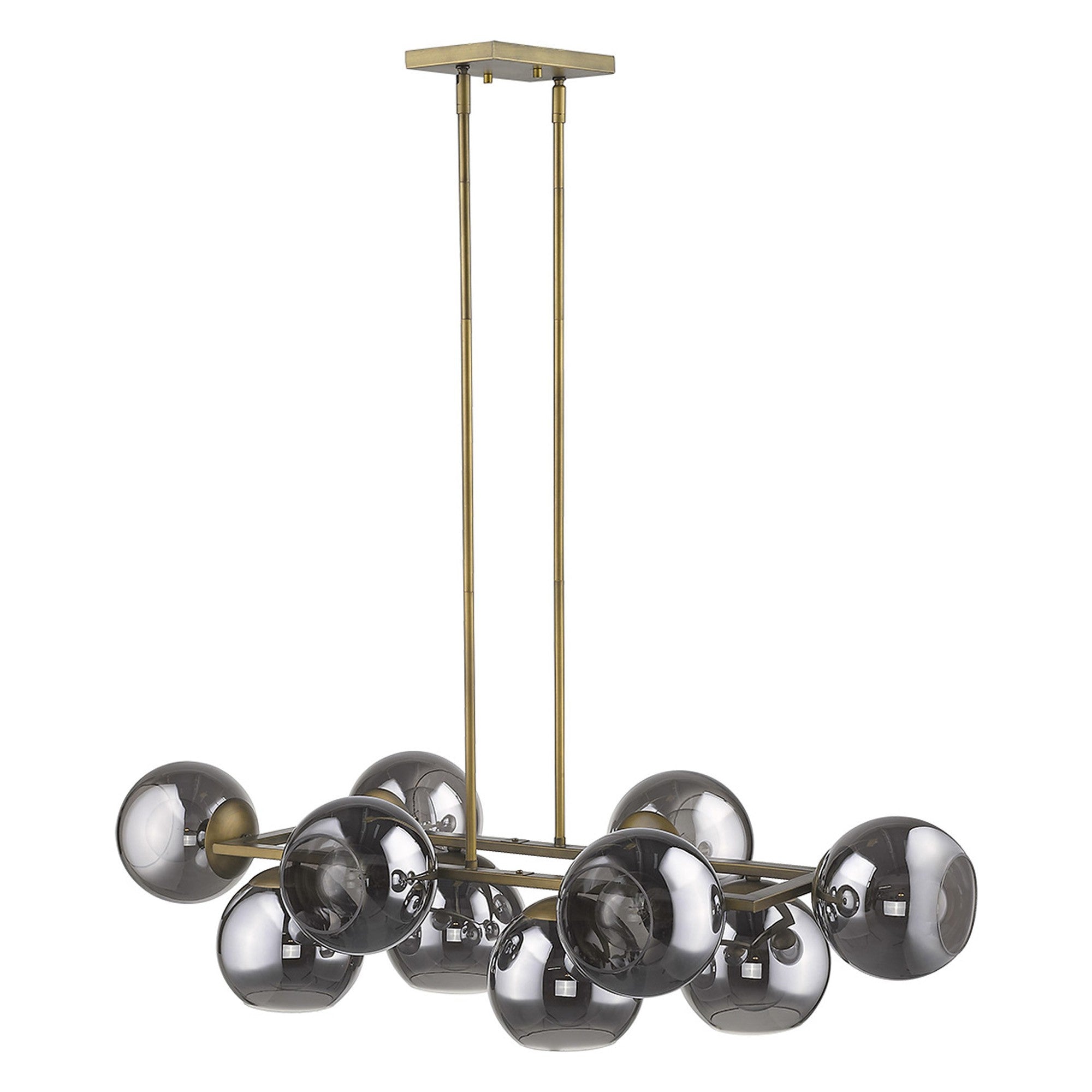 Lunette 10-Light Aged Brass Island Pendant-Pendants-Hanging Lights-DECOROLALA