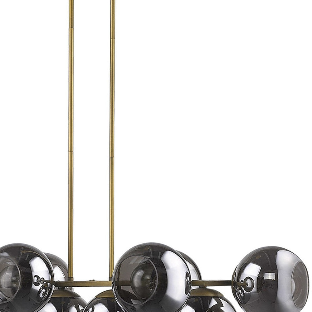 Lunette 10-Light Aged Brass Island Pendant-Pendants-Hanging Lights-DECOROLALA