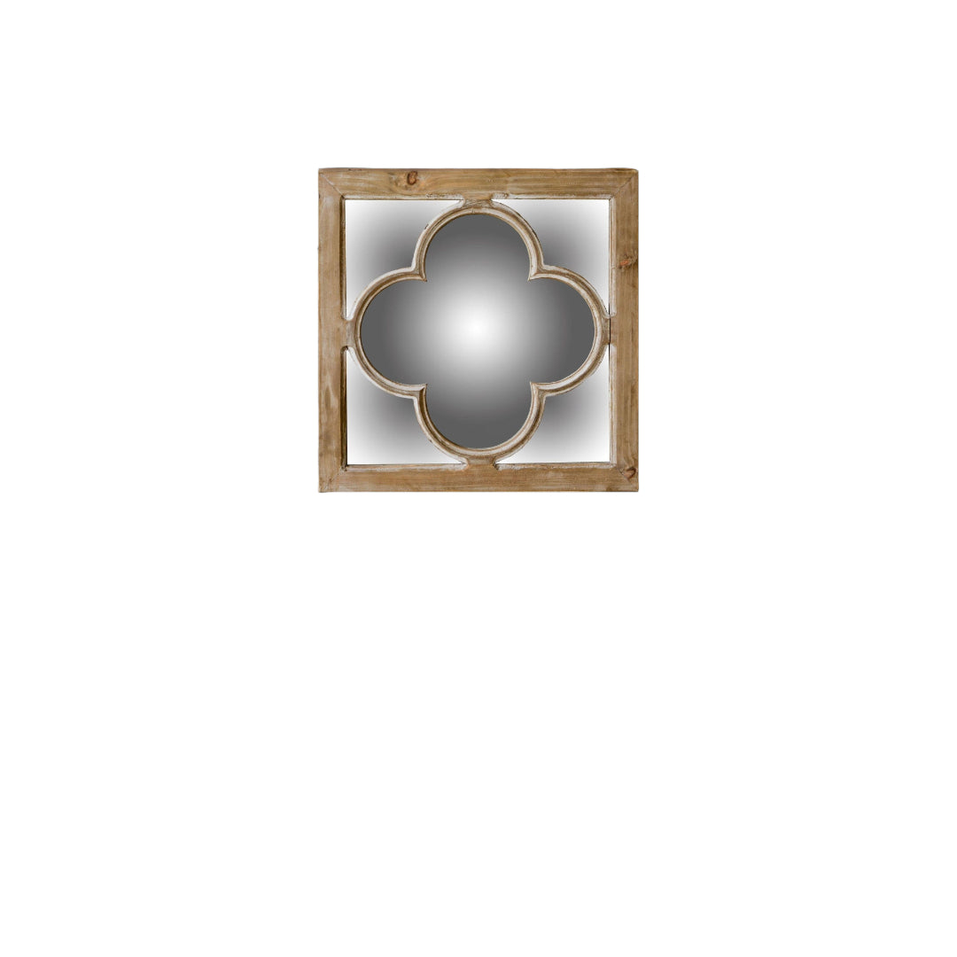 10" Natural Brown With Whitewash Square Wall Mounted Accent Mirror-Mirrors-DECOROLALA