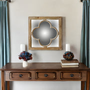 10" Natural Brown With Whitewash Square Wall Mounted Accent Mirror-Mirrors-DECOROLALA