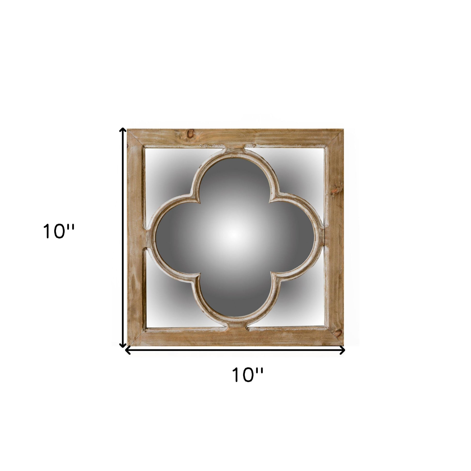 10" Natural Brown With Whitewash Square Wall Mounted Accent Mirror-Mirrors-DECOROLALA