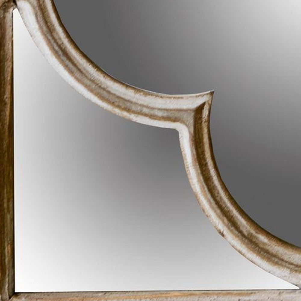 10" Natural Brown With Whitewash Square Wall Mounted Accent Mirror-Mirrors-DECOROLALA