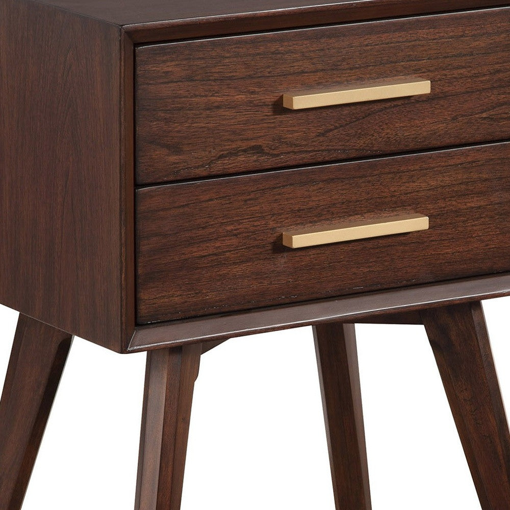 25" Solid Wood and Wood Two Drawer Nightstand-2