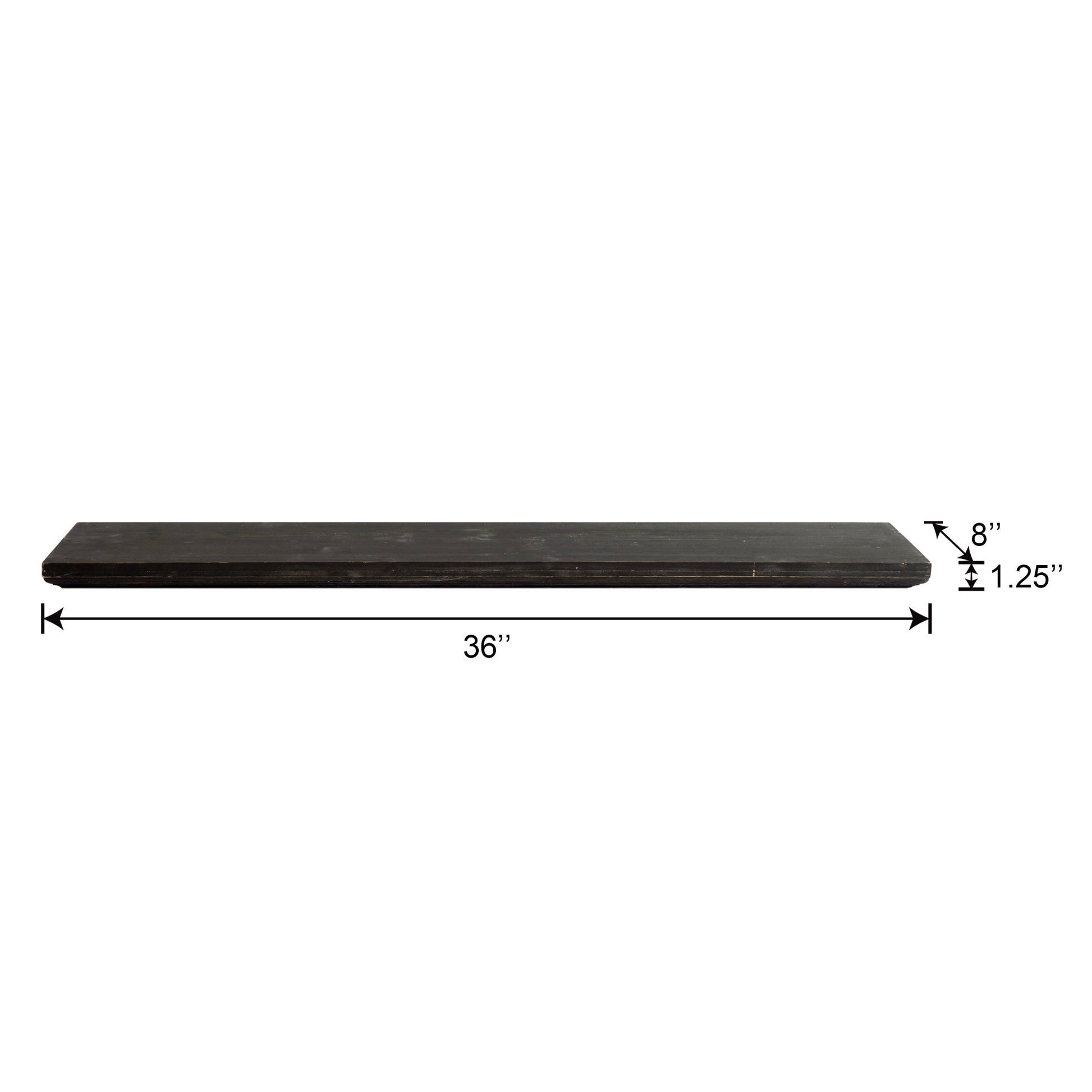 36" Brown Wood Wall Mounted Bracket Shelf-Wall Mounted Shelves-DECOROLALA
