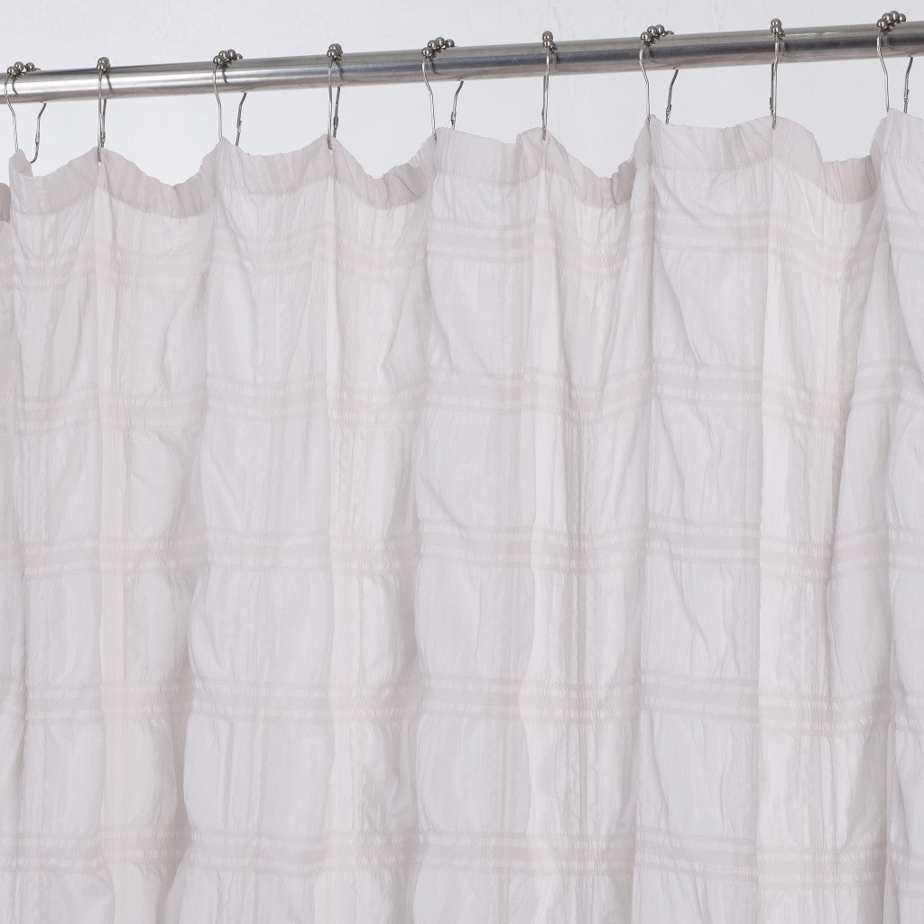 Pale Pink Modern Striped Crinkle Shower Curtain-2