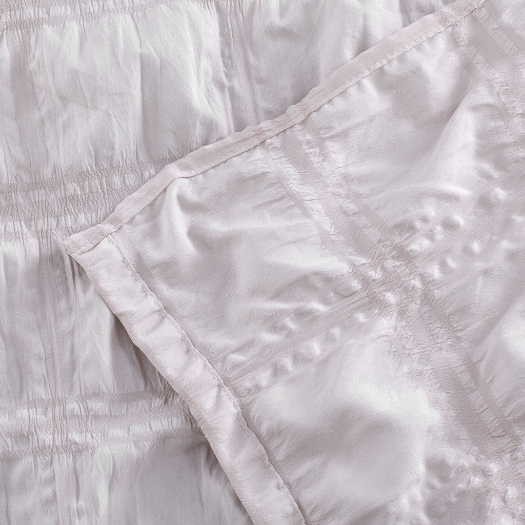 Pale Pink Modern Striped Crinkle Shower Curtain-5