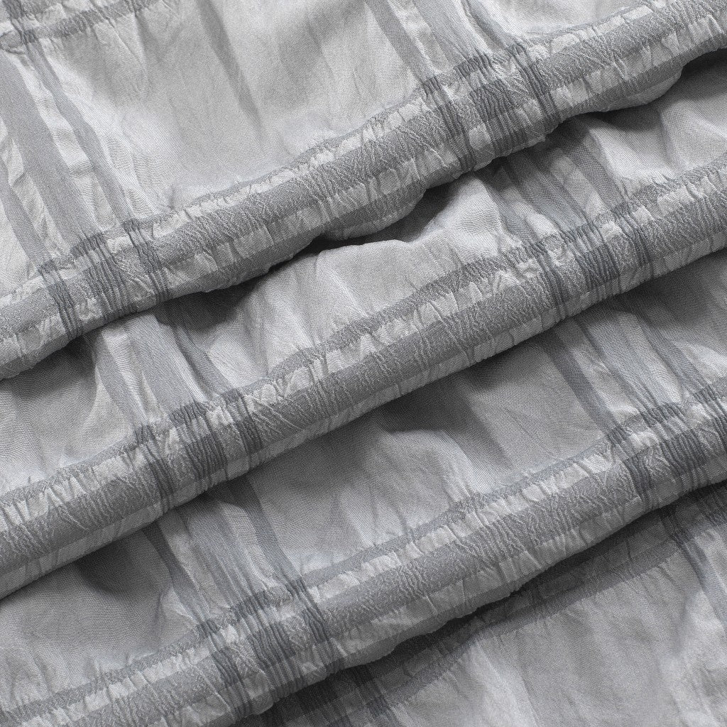Gray Modern Striped Crinkle Shower Curtain-5