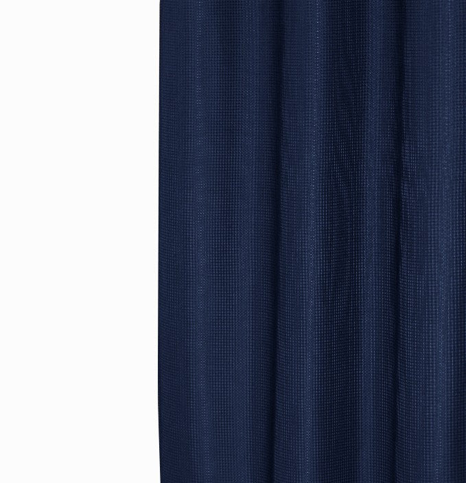 Luxurious Navy Waffle Weave Shower Curtain-4