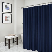 Luxurious Navy Waffle Weave Shower Curtain-0