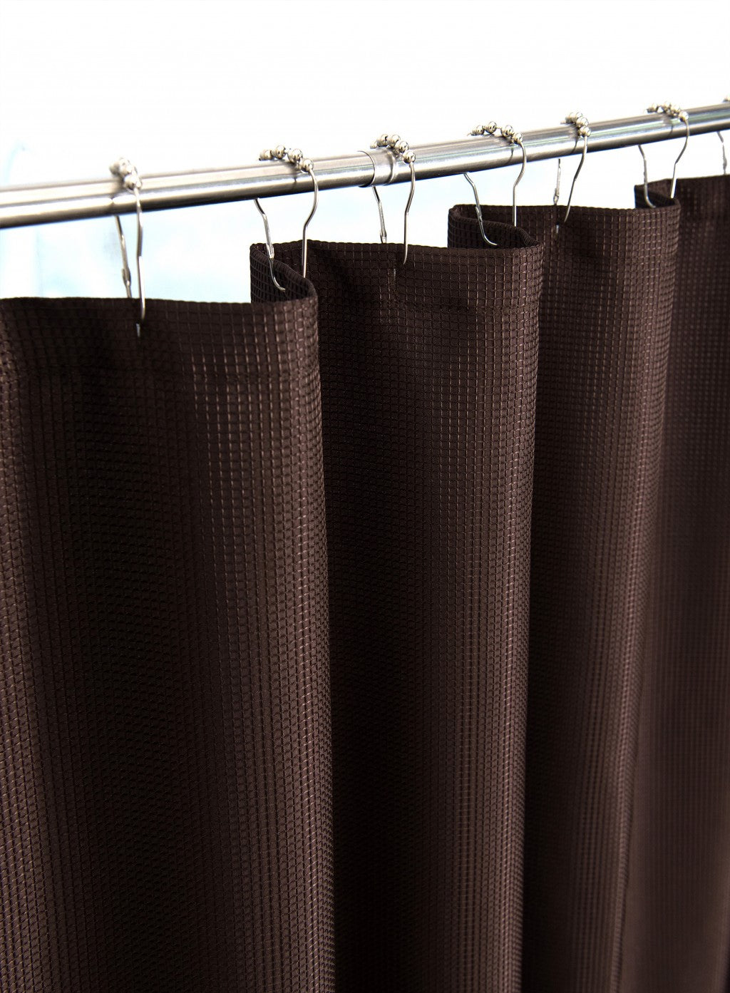 Luxurious Brown Waffle Weave Shower Curtain-2