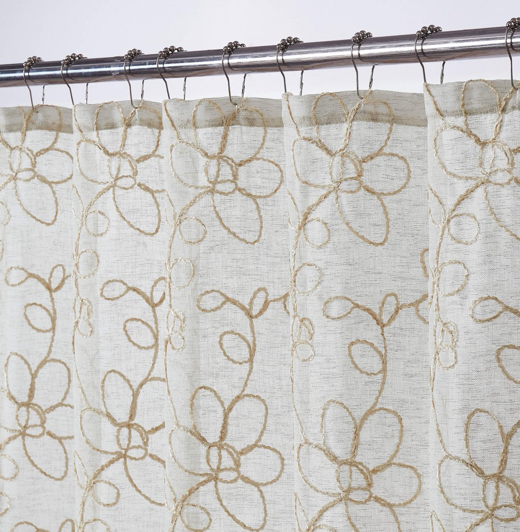 72" Linen Polyester Shower Curtain-4