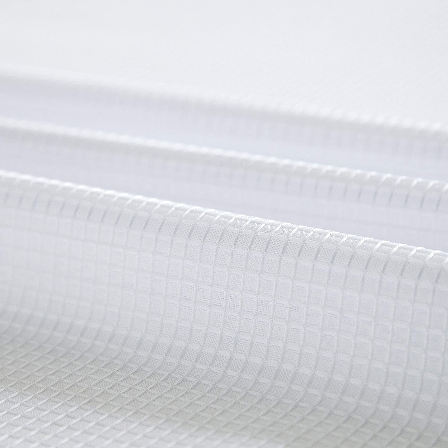 White Sheer and Grid Shower Curtain and Liner Set-6