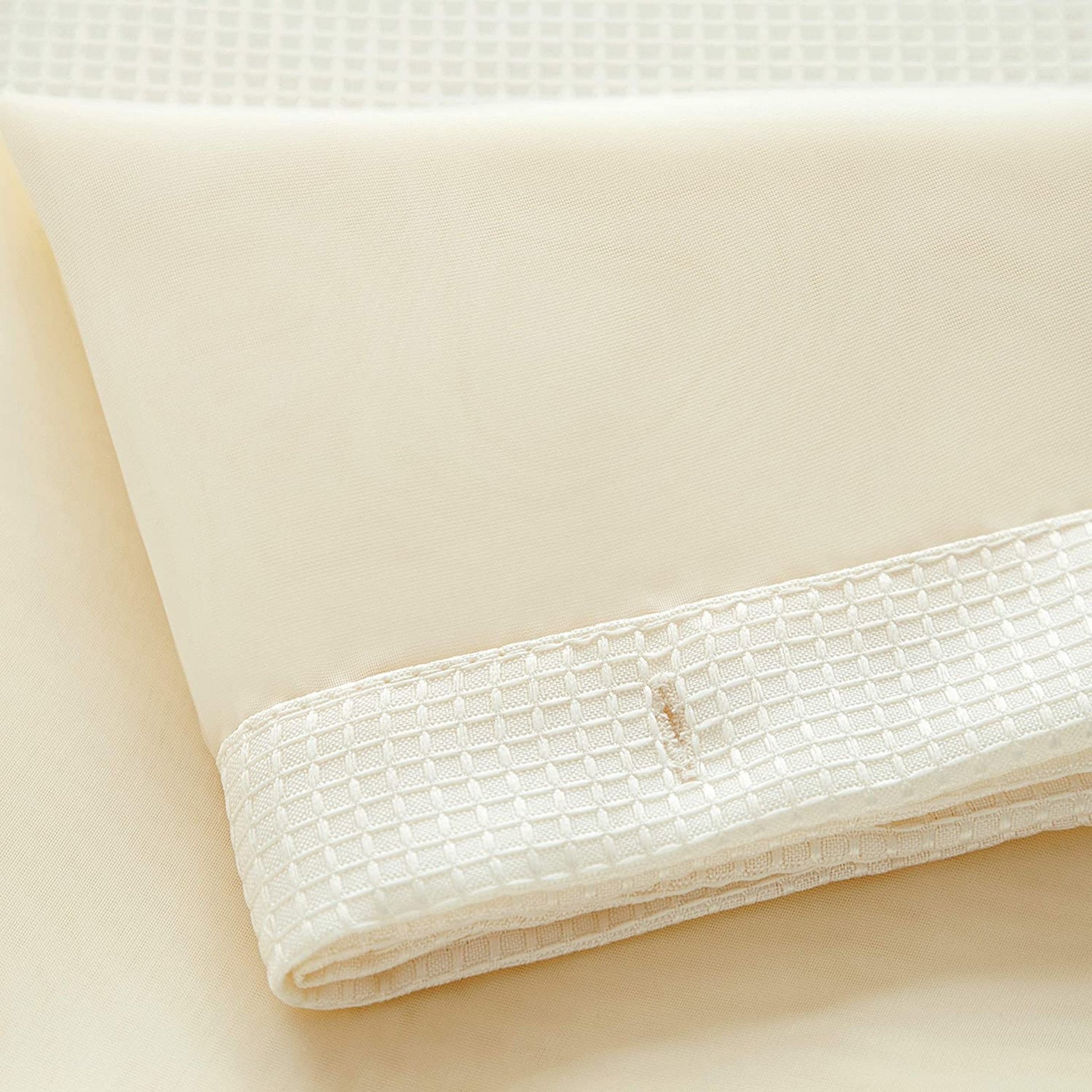 Ivory Sheer and Grid Shower Curtain and Liner Set-3